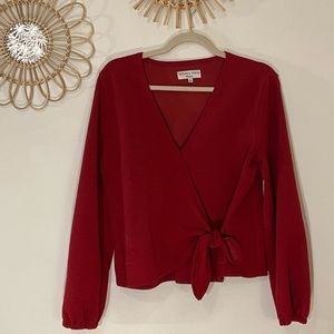 Madewell | Red Wrap/Tie Blouse | M | New